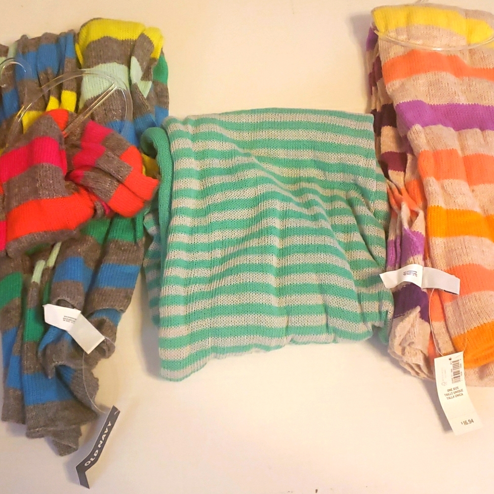 3 New multiple colored scarfs